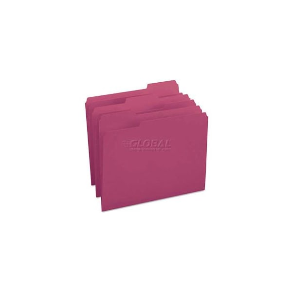 Smead Smead File Folders, 1/3 Cut Top Tab, Letter, Maroon, 100/Box 13093 - main